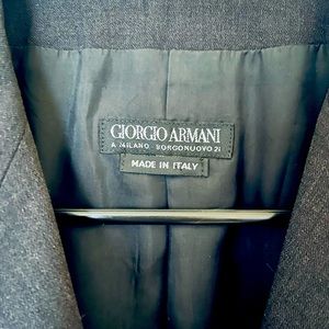 Vintage Giorgio Armani Black Mens Suit Jacket 44R